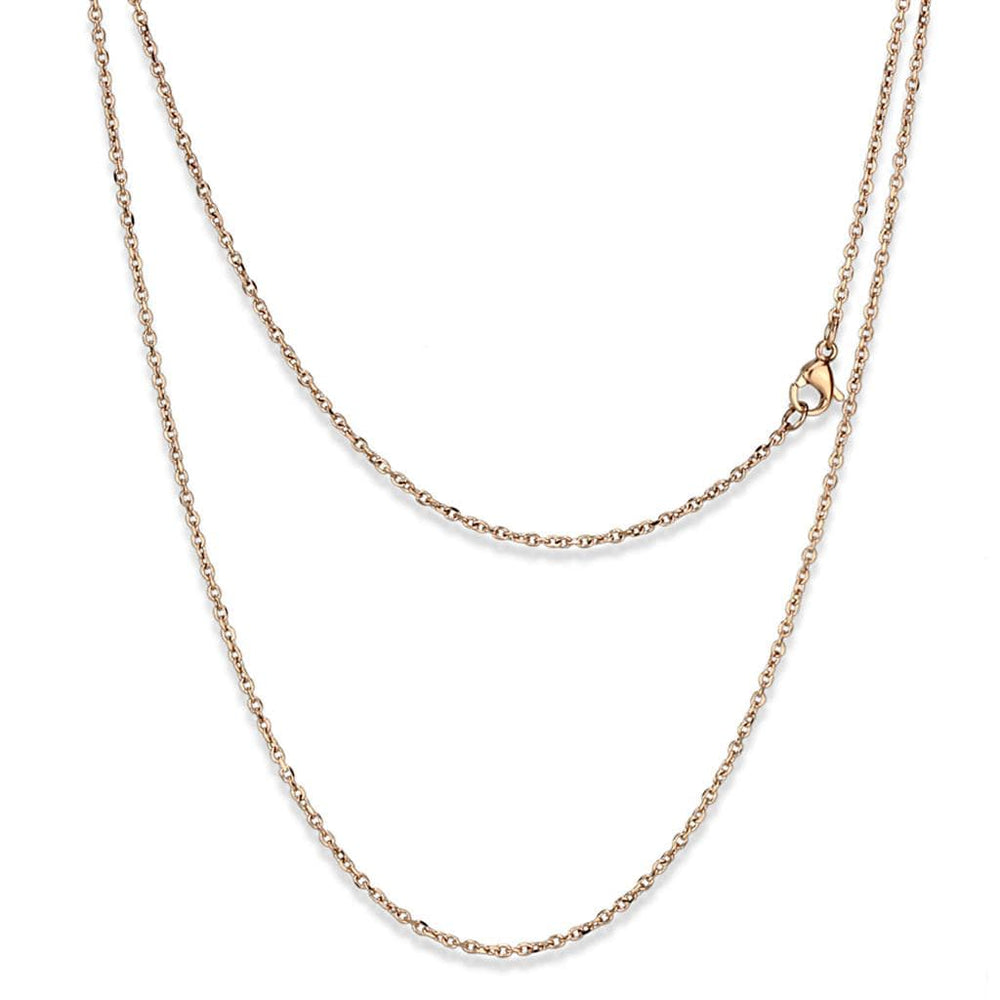 TK2422R - IP Rose Gold(Ion Plating) Stainless Steel Chain with No Stone - Alamode
