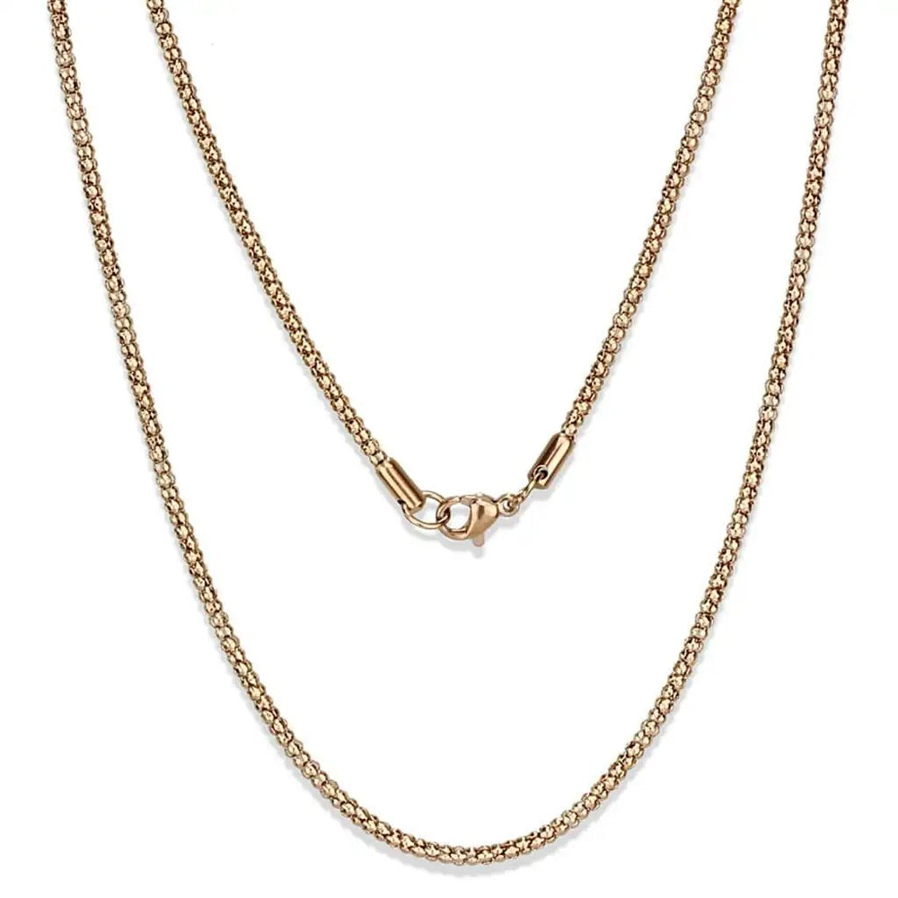 TK2424R - IP Rose Gold(Ion Plating) Stainless Steel Chain with No Stone - Alamode