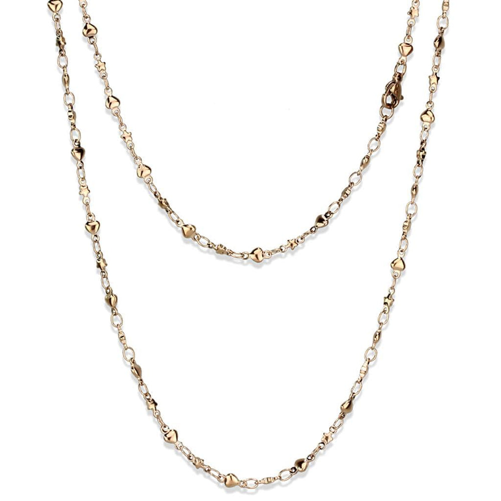TK2427R - IP Rose Gold(Ion Plating) Stainless Steel Chain with No Stone - Alamode