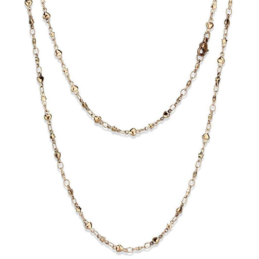 TK2427R - IP Rose Gold(Ion Plating) Stainless Steel Chain with No Stone - Alamode - Flyclothing LLC