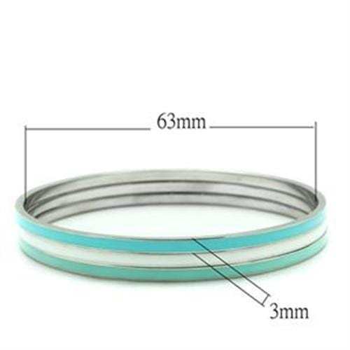 TK242 - High polished (no plating) Stainless Steel Bangle with No Stone - Alamode - Flyclothing LLC