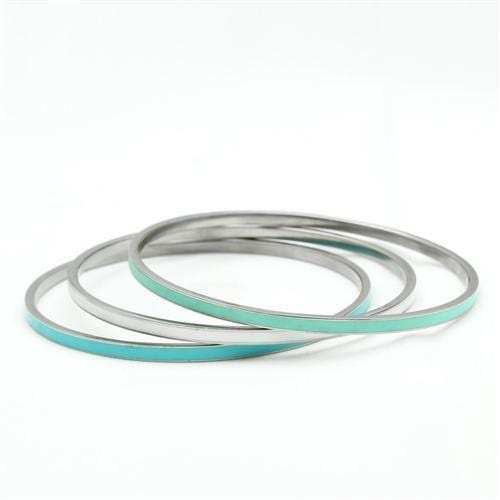 TK242 - High polished (no plating) Stainless Steel Bangle with No Stone - Alamode - Flyclothing LLC