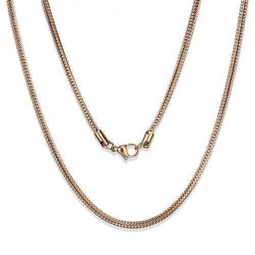 TK2430R - IP Rose Gold(Ion Plating) Stainless Steel Chain with No Stone - Alamode - Flyclothing LLC