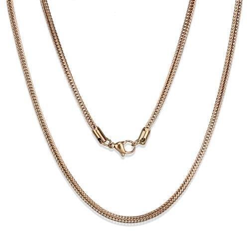 TK2430R - IP Rose Gold(Ion Plating) Stainless Steel Chain with No Stone - Alamode