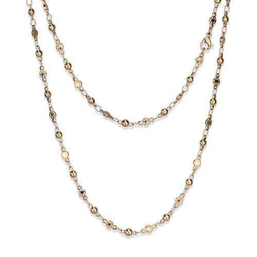 TK2432R - IP Rose Gold(Ion Plating) Stainless Steel Chain with No Stone - Alamode - Flyclothing LLC