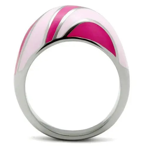 TK243 - High polished (no plating) Stainless Steel Ring with Epoxy in No Stone - Alamode - Flyclothing LLC