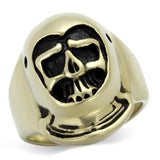 TK2447 - IP Antique Copper Stainless Steel Ring with Epoxy  in Jet - Alamode