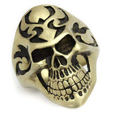 TK2448 - IP Antique Copper Stainless Steel Ring with Epoxy in Jet - Alamode - Flyclothing LLC
