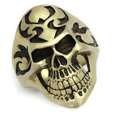 TK2448 - IP Antique Copper Stainless Steel Ring with Epoxy  in Jet - Alamode
