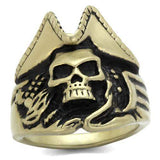 TK2453 - IP Antique Copper Stainless Steel Ring with Epoxy in Jet - Alamode - Flyclothing LLC