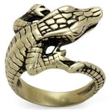 TK2459 - IP Antique Copper Stainless Steel Ring with Epoxy in Jet - Alamode - Flyclothing LLC