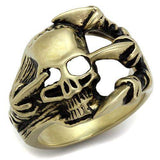 TK2464 - IP Antique Copper Stainless Steel Ring with Epoxy in Jet - Alamode - Flyclothing LLC