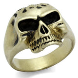 TK2467 - IP Antique Copper Stainless Steel Ring with Epoxy  in Jet - Alamode