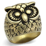 TK2468 - IP Antique Copper Stainless Steel Ring with Epoxy in Jet - Alamode - Flyclothing LLC