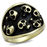 TK2473 - IP Antique Copper Stainless Steel Ring with Epoxy in Jet - Alamode - Flyclothing LLC