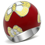 TK247 - High polished (no plating) Stainless Steel Ring with No Stone - Alamode