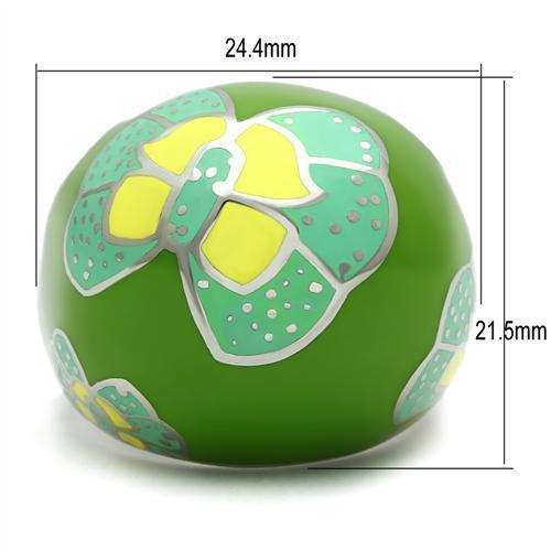 TK248 - High polished (no plating) Stainless Steel Ring with No Stone - Alamode - Flyclothing LLC