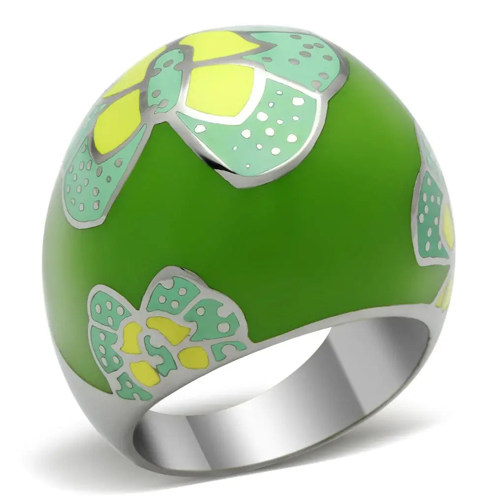 TK248 - High polished (no plating) Stainless Steel Ring with No Stone - Alamode - Flyclothing LLC