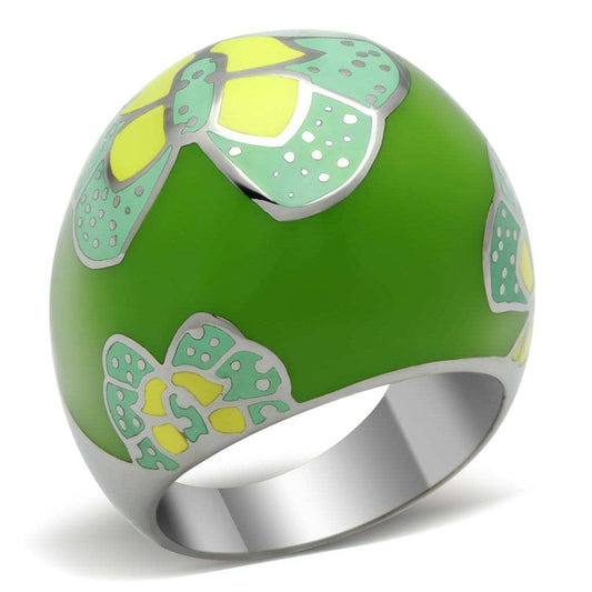 TK248 - High polished (no plating) Stainless Steel Ring with No Stone - Alamode - Flyclothing LLC