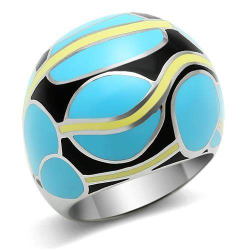 TK249 - High polished (no plating) Stainless Steel Ring with No Stone - Alamode - Flyclothing LLC