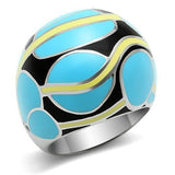 TK249 - High polished (no plating) Stainless Steel Ring with No Stone - Alamode