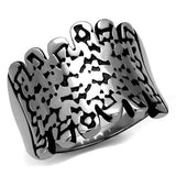 TK2500 - High polished (no plating) Stainless Steel Ring with Epoxy  in Jet - Alamode