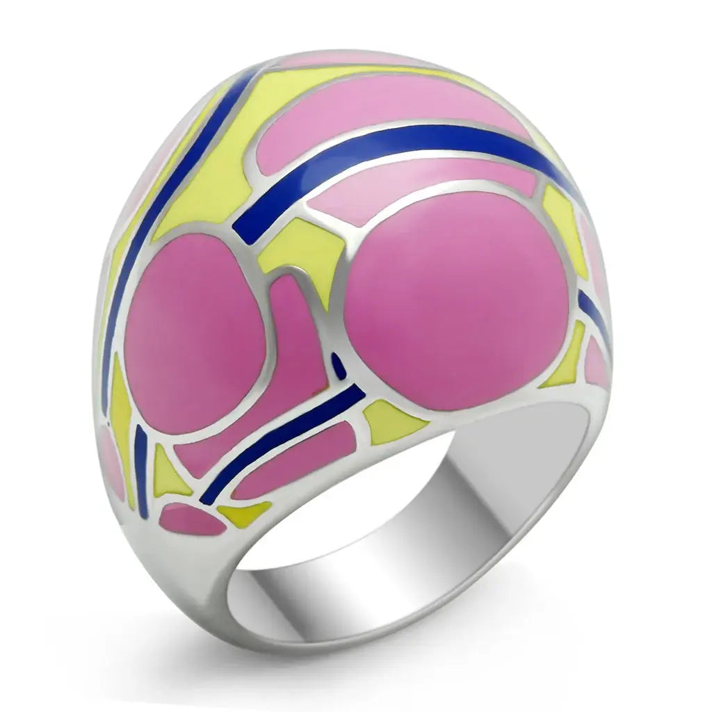 TK250 - High polished (no plating) Stainless Steel Ring with No Stone - Alamode - Flyclothing LLC