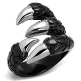 TK2510 - Two-Tone IP Black (Ion Plating) Stainless Steel Ring with No Stone - Alamode - Flyclothing LLC