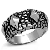 TK2513 - High polished (no plating) Stainless Steel Ring with Epoxy in Jet - Alamode - Flyclothing LLC