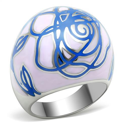 TK251 - High polished (no plating) Stainless Steel Ring with Epoxy  in No Stone - Alamode