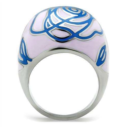 TK251 - High polished (no plating) Stainless Steel Ring with Epoxy in No Stone - Alamode - Flyclothing LLC