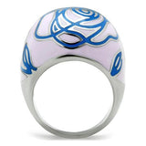 TK251 - High polished (no plating) Stainless Steel Ring with Epoxy  in No Stone