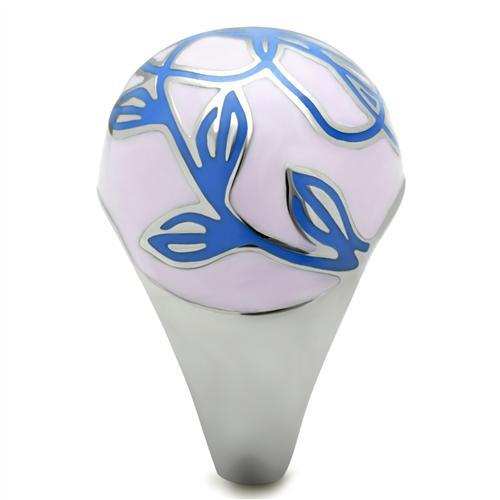 TK251 - High polished (no plating) Stainless Steel Ring with Epoxy in No Stone - Alamode - Flyclothing LLC