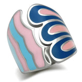 TK253 - High polished (no plating) Stainless Steel Ring with No Stone - Alamode - Flyclothing LLC