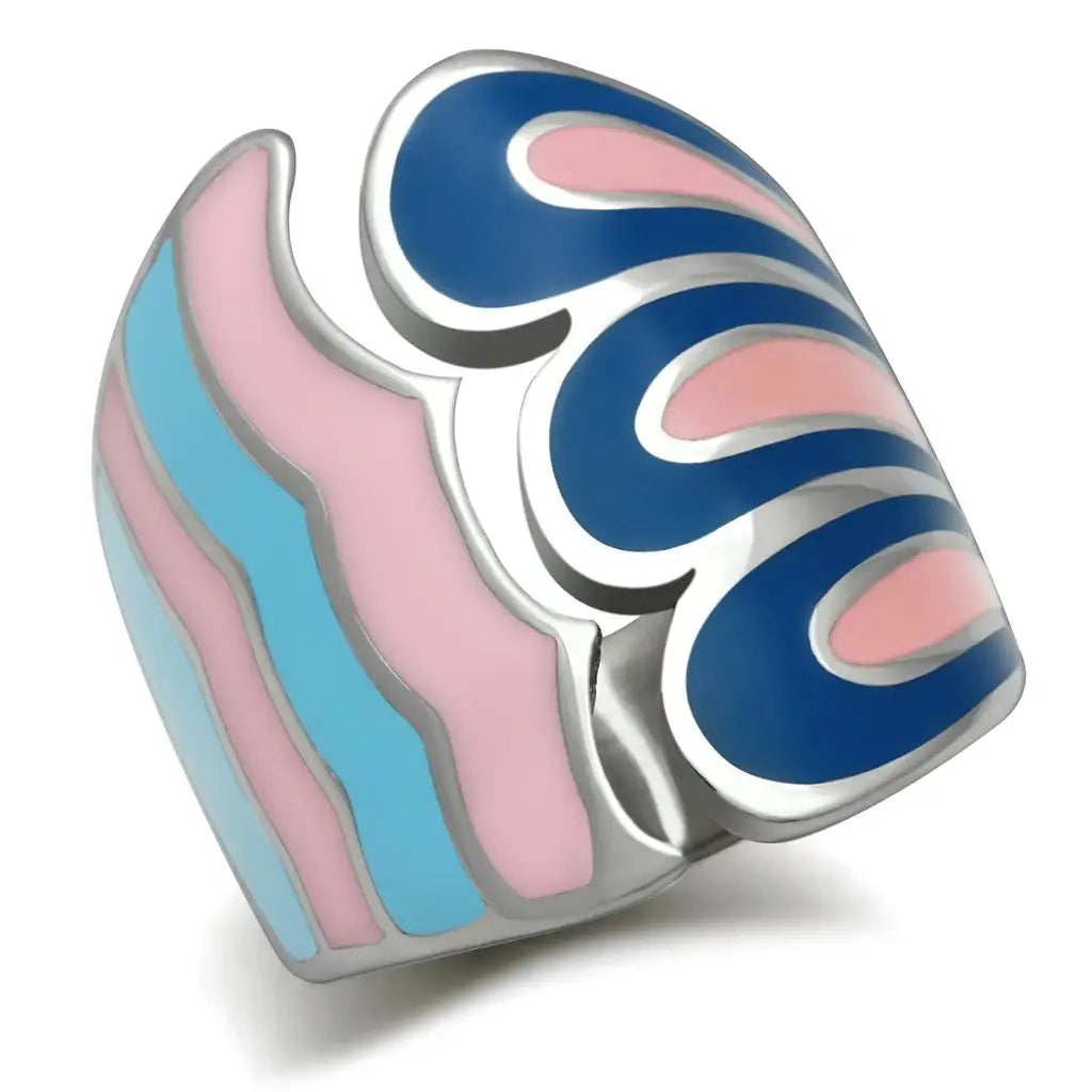 TK253 - High polished (no plating) Stainless Steel Ring with No Stone - Alamode - Flyclothing LLC