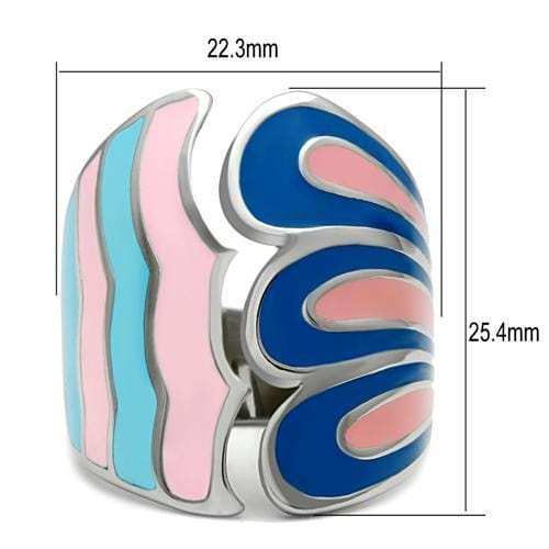 TK253 - High polished (no plating) Stainless Steel Ring with No Stone - Alamode - Flyclothing LLC