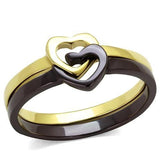TK2548 - IP Gold & IP Dark Brown (IP coffee) Stainless Steel Ring with No Stone - Alamode