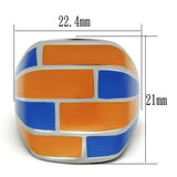 TK254 - High polished (no plating) Stainless Steel Ring with No Stone - Alamode - Flyclothing LLC