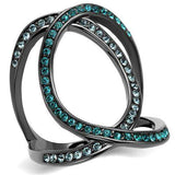 TK2557 - IP Light Black (IP Gun) Stainless Steel Ring with Top Grade Crystal in Multi Color - Alamode - Flyclothing LLC