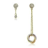 TK2579 - IP Gold & IP Rose Gold (Ion Plating) Stainless Steel Earrings with Top Grade Crystal in Clear - Alamode - Flyclothing LLC