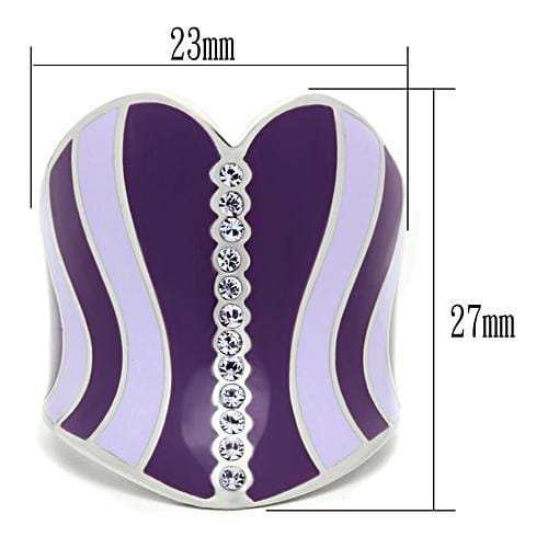 TK262 - High polished (no plating) Stainless Steel Ring with Top Grade Crystal in Sea Blue - Alamode - Flyclothing LLC