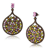 TK2630 - IP Coffee light Stainless Steel Earrings with AAA Grade CZ  in Rose - Alamode