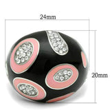 TK263 - High polished (no plating) Stainless Steel Ring with Top Grade Crystal in Clear - Alamode - Flyclothing LLC