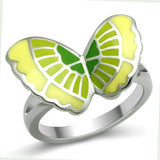 TK267 - High polished (no plating) Stainless Steel Ring with Epoxy in No Stone - Alamode - Flyclothing LLC