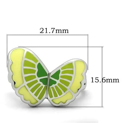 TK267 - High polished (no plating) Stainless Steel Ring with Epoxy in No Stone - Alamode - Flyclothing LLC