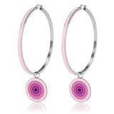 TK271 - High polished (no plating) Stainless Steel Earrings with No Stone - Alamode
