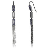 TK2722 - IP Light Black  (IP Gun) Stainless Steel Earrings with Top Grade Crystal  in Tanzanite - Alamode
