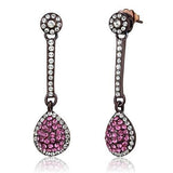 TK2724 - IP Dark Brown (IP coffee) Stainless Steel Earrings with Top Grade Crystal  in Rose - Alamode