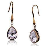 TK2727 - IP Coffee light Stainless Steel Earrings with Top Grade Crystal  in Light Peach - Alamode