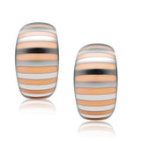 TK273 - High polished (no plating) Stainless Steel Earrings with Epoxy  in No Stone - Alamode